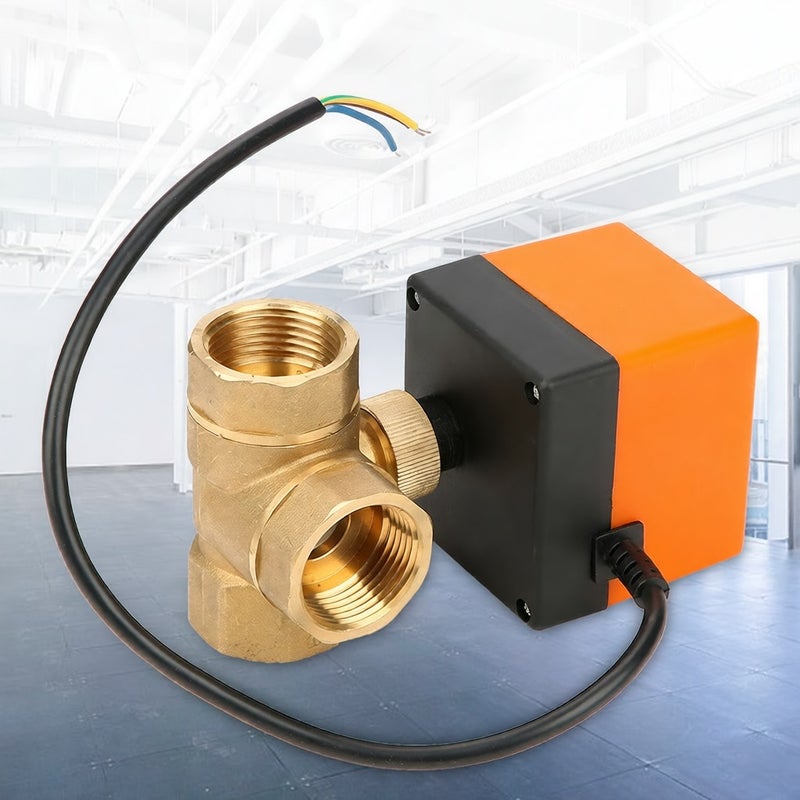 Motorized Ball Valve: Brass Construction, Leak-Free Precision Structure - Energy-Saving Actuator Design, Compact Wall-Mounted Valve for Fan Coil Air Conditioner Water Control Systems - Image 2