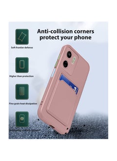 دبليو تيك غطاء حماية من السيليكون TPU مع حامل البطاقة لهاتف Xiaomi Redmi 13C 4G 2023 / Xiaomi Poco C65 4G 2023 وردي  - Image 2