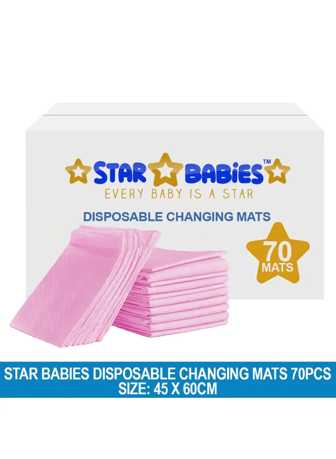 ستار بيبيز Star Babies - Disposable Changing Mat - L - 45 X 60 cm - 70pcs - Pink