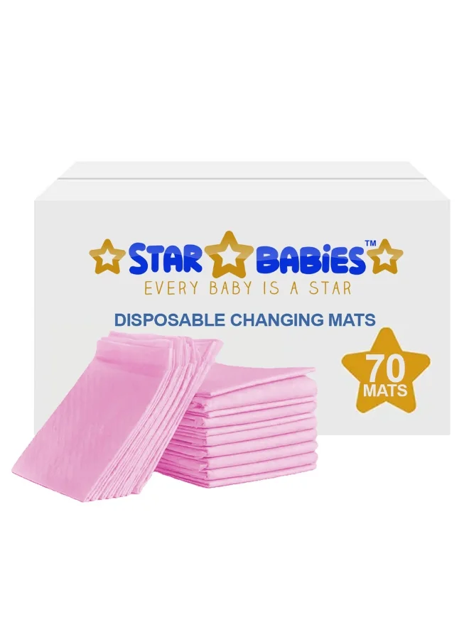 ستار بيبيز Star Babies - Disposable Changing Mat - L - 45 X 60 cm - 70pcs - Pink