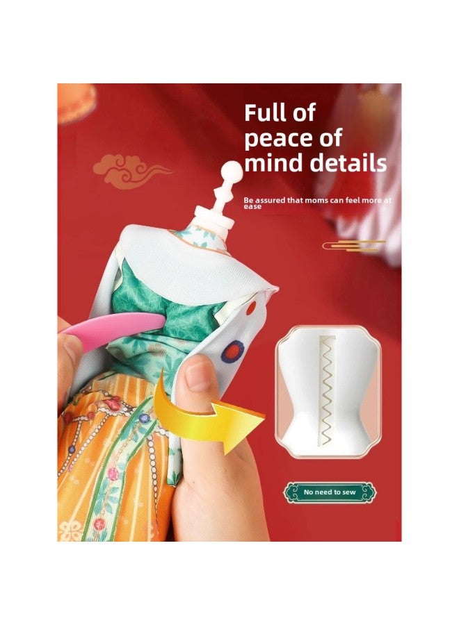 Girls' Birthday Costume Design Children's Hanfu Handmade Toy Doll For Primary School Students One Year Old-Colour:Tang Yun Jiaren 【can Make 3 Sets Of Dresses At The Same Time】 - Image 5