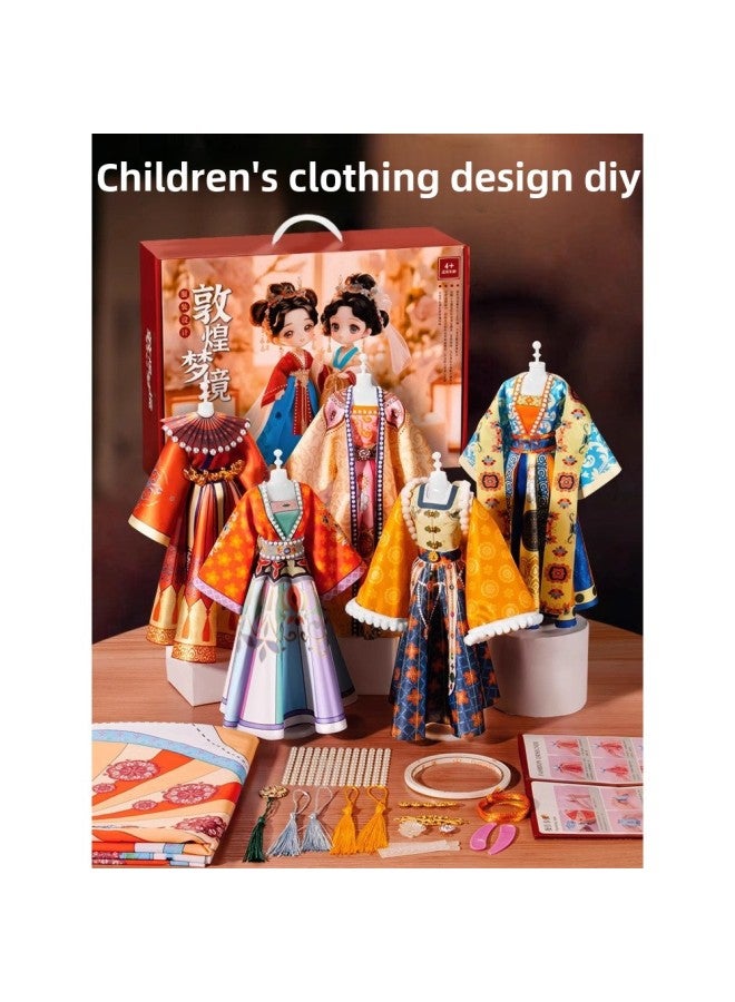 Girls' Birthday Costume Design Children's Hanfu Handmade Toy Doll For Primary School Students One Year Old-Colour:Tang Yun Jiaren 【can Make 3 Sets Of Dresses At The Same Time】 - Image 2