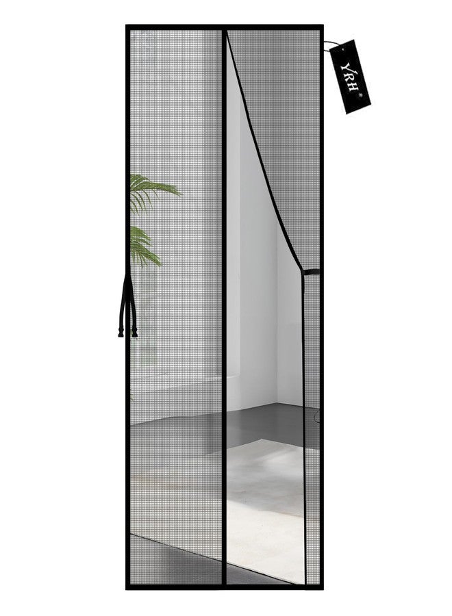 YRH Magnetic Screen Door - Fiberglass Enhanced Screen Mesh,Heavy Duty Mesh,Self Sealing,Powerful Magnets,Full Frame Magic Tape Screen Door No Gap,New Side Buckle Design Screen Door - 38x83 Inch,Black - Image 1
