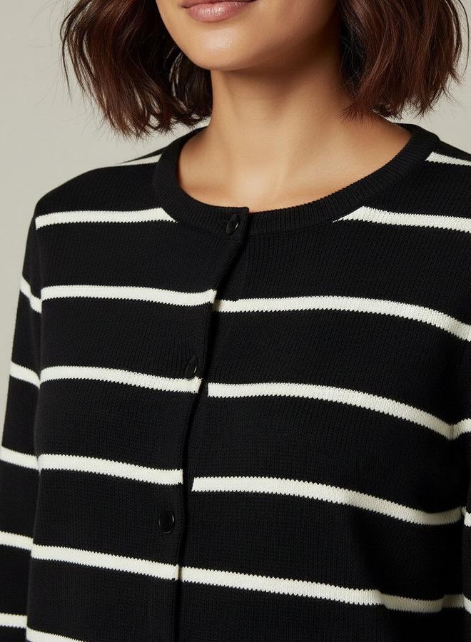2Xtremz Striped Round Neck Cardigan - Image 3