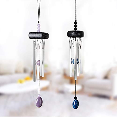 unime Wind Chimes Creative Design 2 Pack Beautiful Garden Chimes Portable Metal Wind Chimes for Home Garden Decoration Small Size