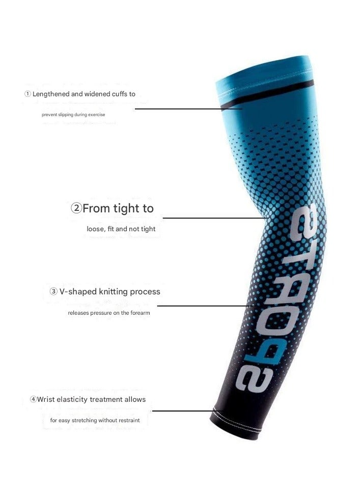 Goolsky Gradient Cooling Arm Sleeves – Unisex Ice Silk UV Protection Sleeves with "SPORTS" Print for Summer Outdoor Use  - Image 3