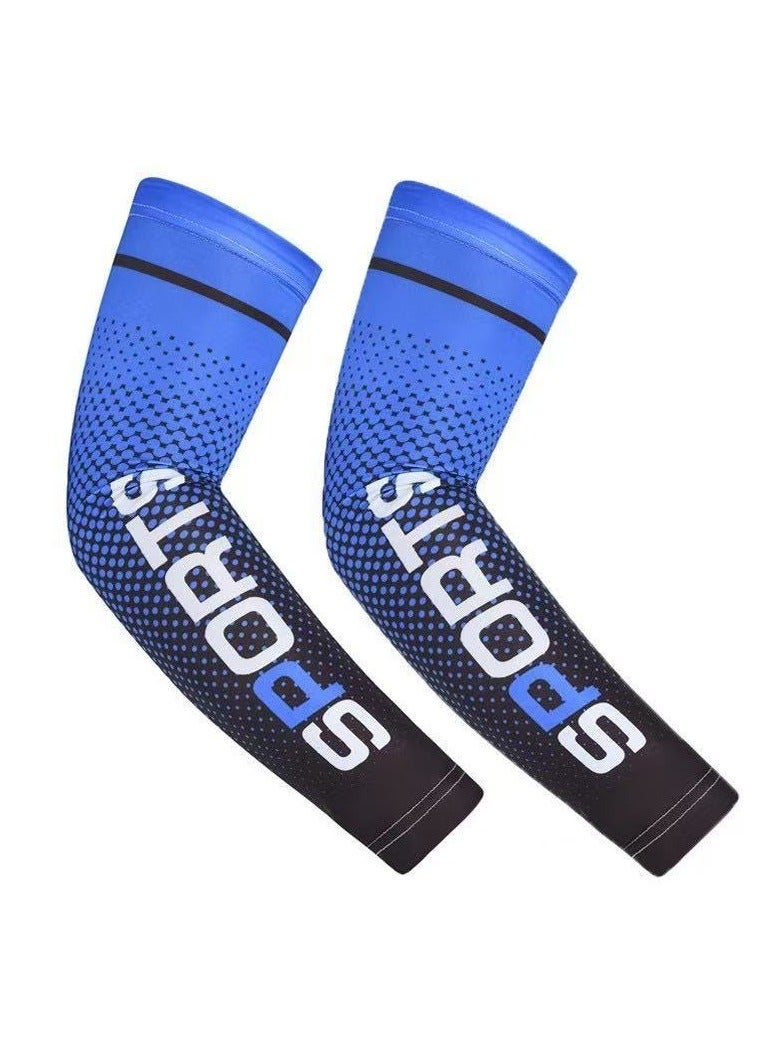 Goolsky Gradient Cooling Arm Sleeves – Unisex Ice Silk UV Protection Sleeves with "SPORTS" Print for Summer Outdoor Use  - Image 1