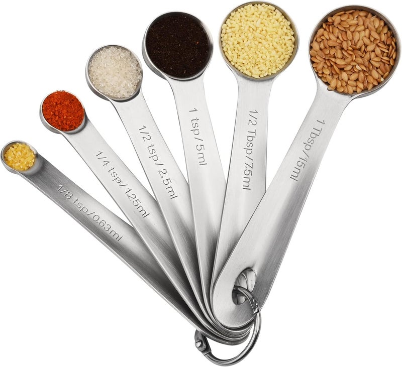 Smithcraft Measuring Cups and Spoons Set, 18/8 Stainless Steel Measuring Cups and Spoons, Metric & US Metal 7 Kitchen Measure Cups & 6 Measuring Spoons, Baking Measuring Tools Set 13 - Image 4