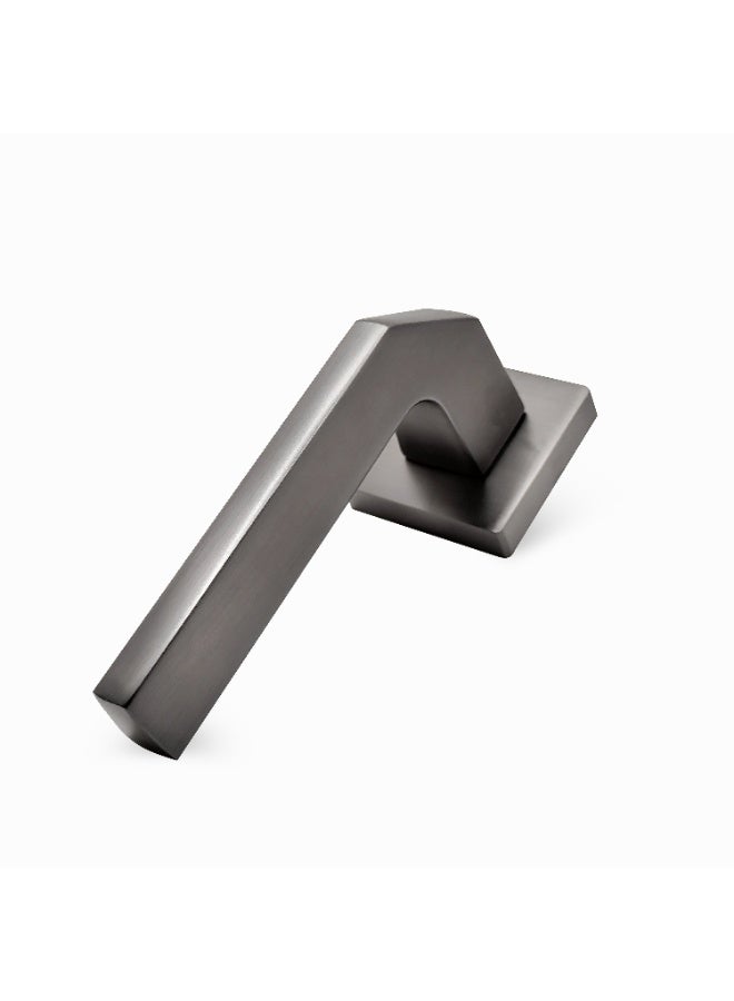 CINCINNO Geminus Premium Zinc Door Lock Set – Complete Door Handle Kit with Lock Body, Cylinder, Hinges, Escutcheon, Striker Plate, Keys – Secure & Stylish for Home and Office Doors (Gun Metal Grey)  - Image 2