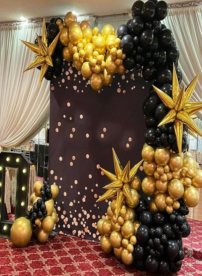 YMSZ Black and Gold Balloons with 3pcs Starburst Balloons, 5 10 12 18 inch Black and Gold Balloons Garland Arch Kit for Birthday, New Years, Graduation and Anniversary Decorations Supplies - Image 5