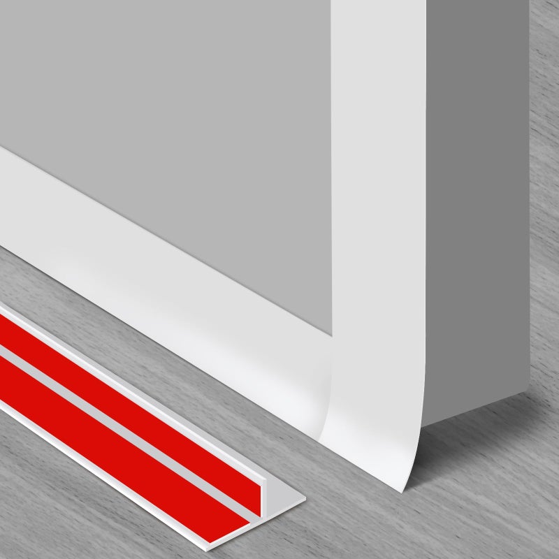Benory T-Shaped Silicone Seal Strip for Door & Windows, 20Ft Weatherproof Draft Stopper, Gap Seal for Door Sides (White) - Image 1