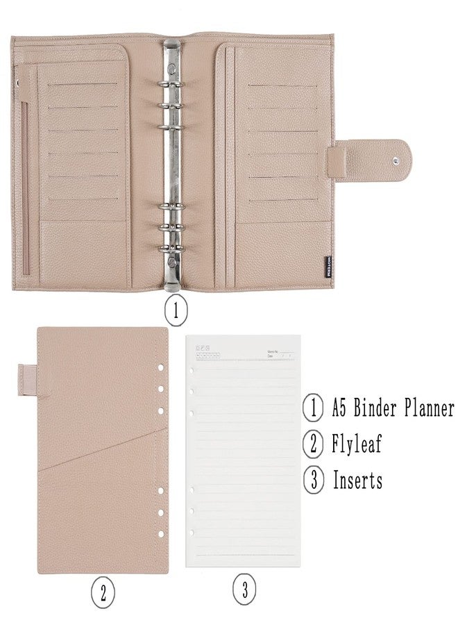 Moterm A5 Luxe Rings Planner - Genuine Leather Binder Organizer (Pebble-Taupe, 30mm Ring) - Image 2