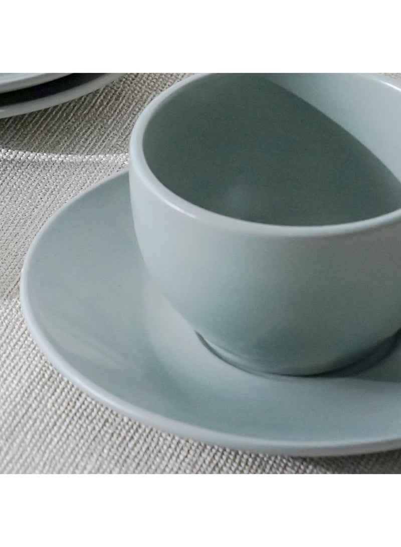 DANUBE HOME Apollo 8-Piece Stoneware Coffee Cup and Saucer Set – Elegant Tea Cups with Matching Saucers, Dishwasher & Microwave Safe, Perfect for Home, Office, or Gifting 250ml  - Image 3