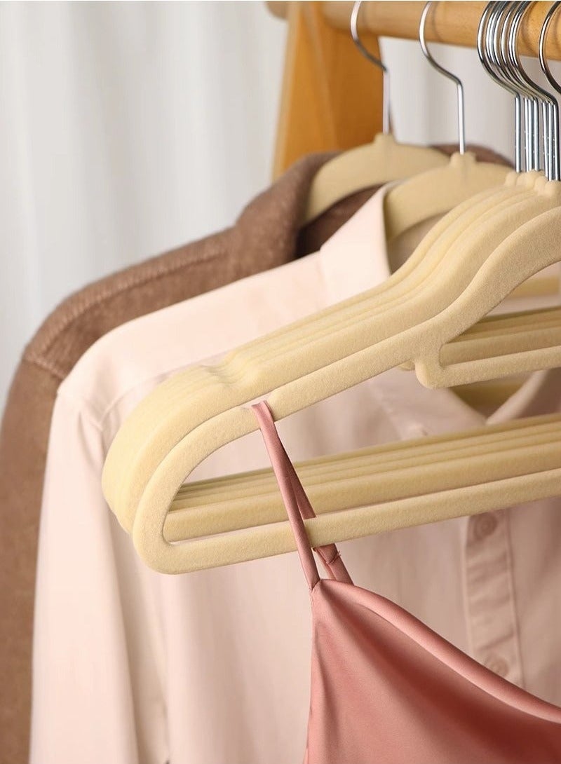 30 Pieces Anti-Slip Clothes Hanger Suit For Clothing Store Storage Home Clothes Hanging Magic Clothes Hangers Ultra Thin Space Saving Hook,Cream Color - Image 3