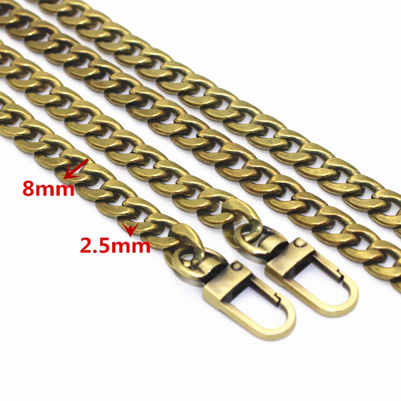 MW 236 Iron Flat Chain Strap Handbag Chains Accessories Purse Straps Shoulder Replacement Straps with Metal Buckles Bronze - Image 2