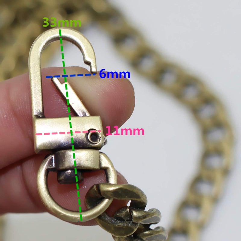 MW 236 Iron Flat Chain Strap Handbag Chains Accessories Purse Straps Shoulder Replacement Straps with Metal Buckles Bronze - Image 3