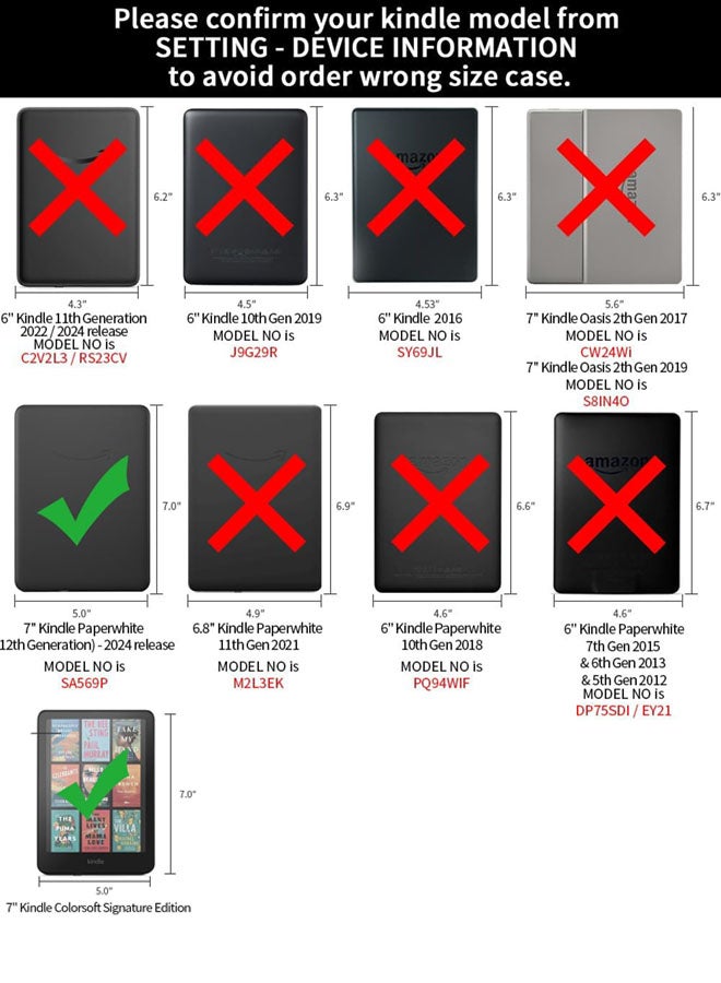 SJet Case for 7'' Kindle Paperwhite 12th Gen (2024) & Kindle Colorsoft 1st Gen (2024) Cases with Screen Protector Set - Image 2
