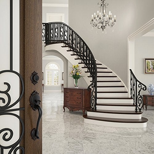 Schlage F58 BRK 716 Brookshire Exterior Handleset with Deadbolt, Aged Bronze (Exterior Half Only) - Image 4