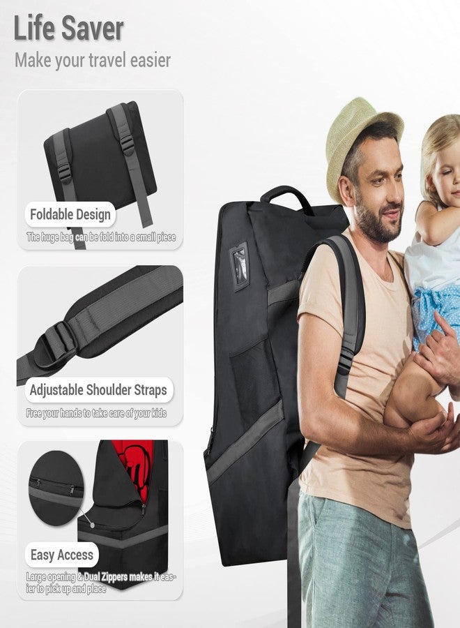 ProFaster Car Seat Travel Bag - Padded, Comfortable, Durable, Roomy Gate Check Carseat Cover Backpack Fits 3-in-1，Convertible, Booster & Infant Car Seats for Airplane, Airport, Gray - Image 4