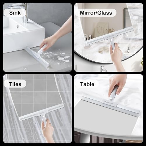 JOYBOS Rubber Squeegee for Floor 50 Long Handle Floor Squeegee Broom Silicone Broom for Pet Hair Remover Sweeper Window Squeegee for Floor Tile Grout Brick Decks GaragesBasement - Image 5