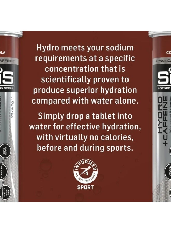 SIS Science In Sport Hydro Electrolyte Tablets | Cola Flavour - 1 Pack | 75mg Caffeine | Sugar Free Hydration Tablets | Essential Electrolytes to Reduce Fatigue & Aid Rehydration | 20 Servings - Image 5