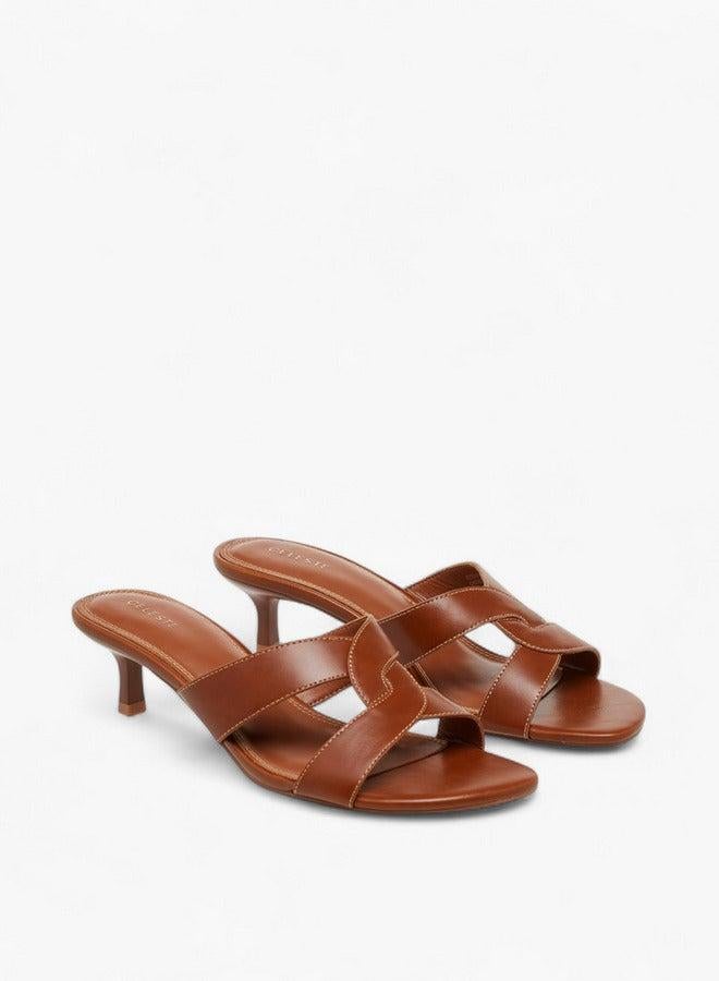 سيليست صنادل نسائية سهلة الارتداء بكعب رفيع وفتحات - Image 3