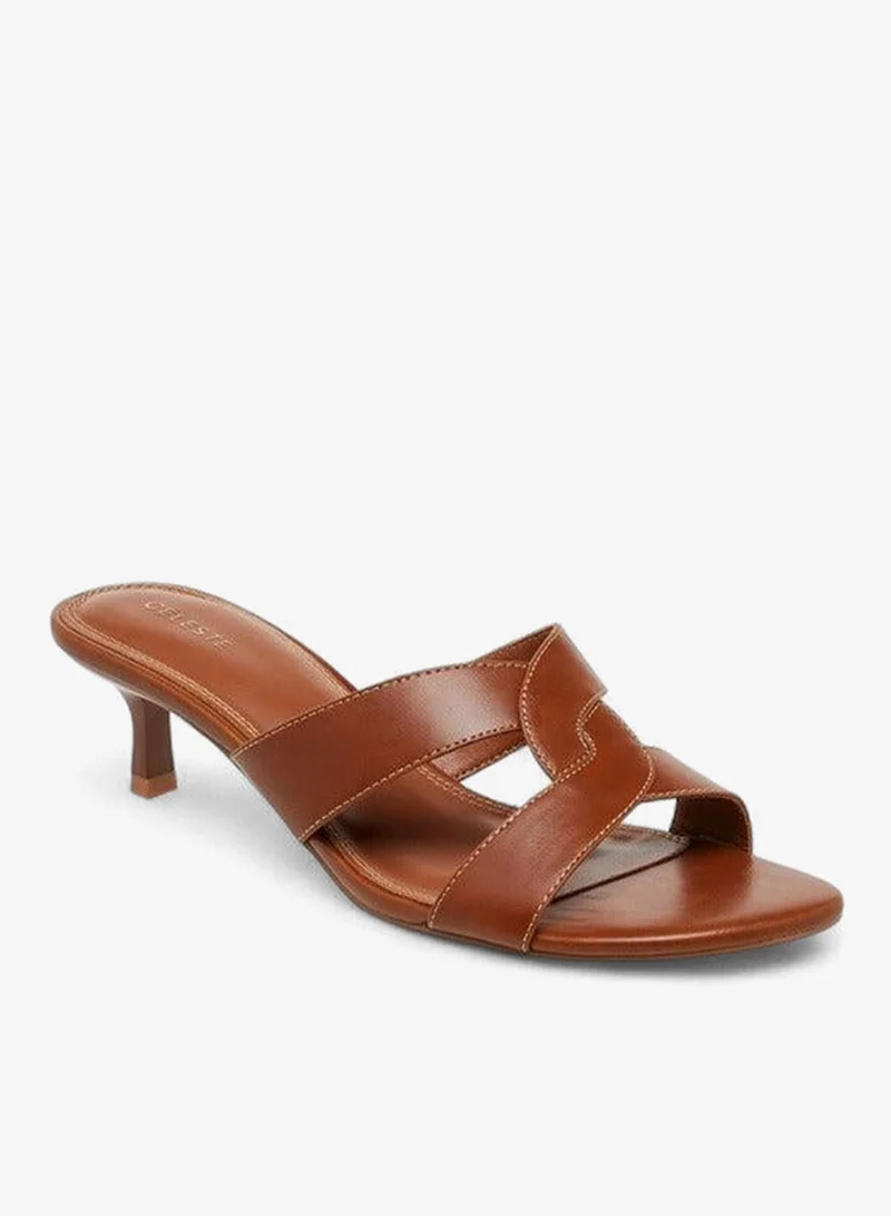 سيليست صنادل نسائية سهلة الارتداء بكعب رفيع وفتحات