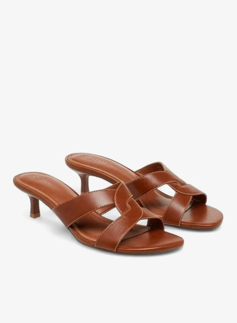 Celeste Women's Cutout Slip-On Sandals with Kitten Heels