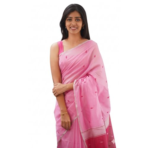 Vivatra Women Banarasi Soft Silk Saree | Jacquard Weaving with Rich Pallu & Border | Includ Matching Utitched Blouse Piece (VT-KP-6050-Pink) - Image 1