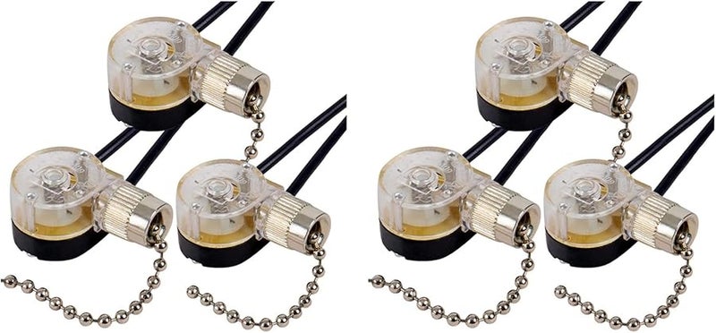 6 Pack ZE 109 Ceiling Fan Light Pull Chain Switch Replacement - Image 1