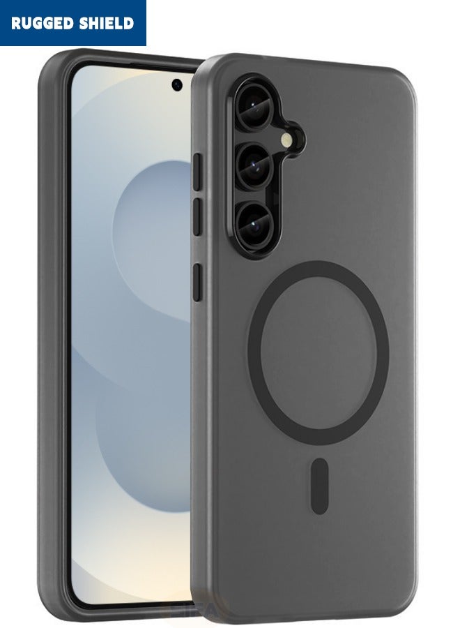 RUGGED SHIELD Samsung Galaxy S25 Cover, [Magsafe Compatible][Anti-Drop Shockproof][Anti-Slip][No Yellowing] Slim Skin Friendly Frosted Hard Case for Galaxy S25 6.2 inch, Translucent Black - Image 1