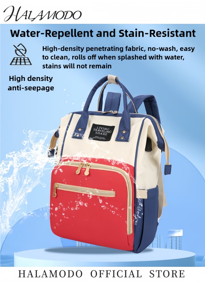 HALAMODO - Baby Diaper Bag Large Capacity Backpack with External USB Charging Port Lightweight Bag with Independent Insulated Bottle Compartment Mummy Bag Water Resistant Backpack Rear Dry Wet Separation Bag - Image 1