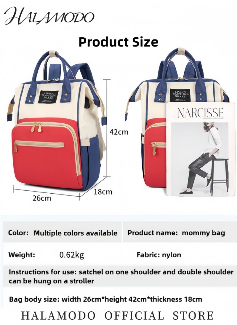 HALAMODO - Baby Diaper Bag Large Capacity Backpack with External USB Charging Port Lightweight Bag with Independent Insulated Bottle Compartment Mummy Bag Water Resistant Backpack Rear Dry Wet Separation Bag - Image 1