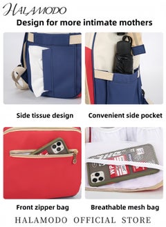HALAMODO Baby Diaper Bag Large Capacity Backpack with External USB Charging Port Lightweight Bag with Independent Insulated Bottle Compartment Mummy Bag Water Resistant Backpack Rear Dry Wet Separation Bag  - Image 4