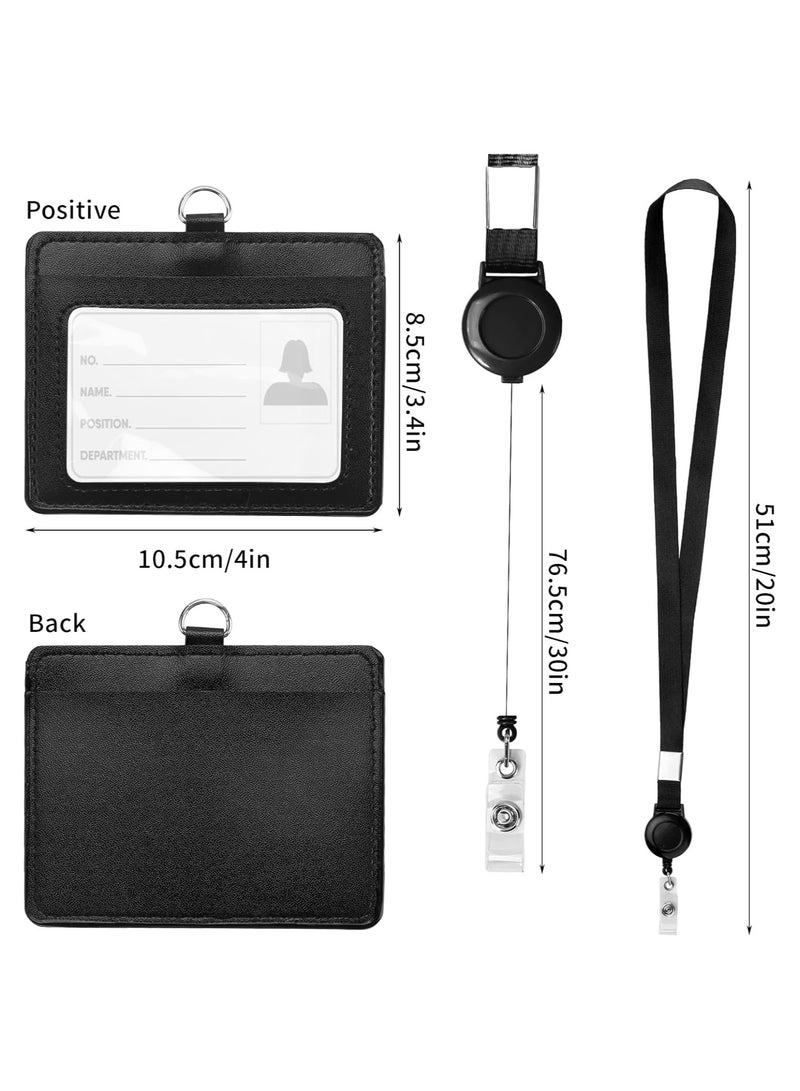 DELGREEN Leather Card Holder, Badge Holder, Lanyard Card Holder, ID Badge Holder, Office Card Holder - Image 3
