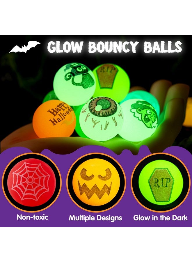 JOYIN 24 PCS Glow Halloween Bouncing Balls, Glowing Bouncy Ball Halloween toys for Kids Gift, Halloween Party Favors Bounce Ball Goodie Bag Fillers, Trick or Treats Classroom Exchange Prizes - Image 3