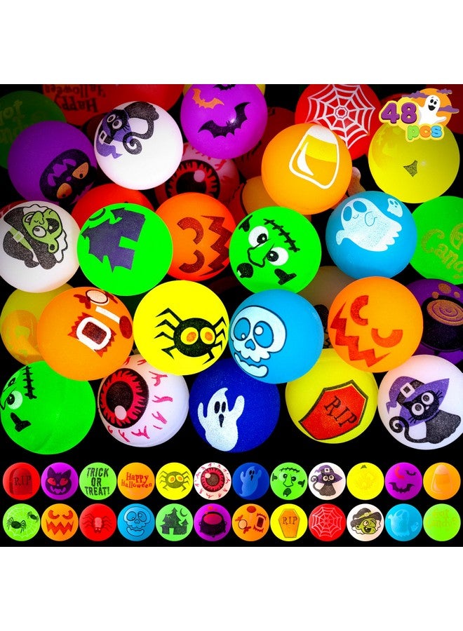 JOYIN 24 PCS Glow Halloween Bouncing Balls, Glowing Bouncy Ball Halloween toys for Kids Gift, Halloween Party Favors Bounce Ball Goodie Bag Fillers, Trick or Treats Classroom Exchange Prizes - Image 1