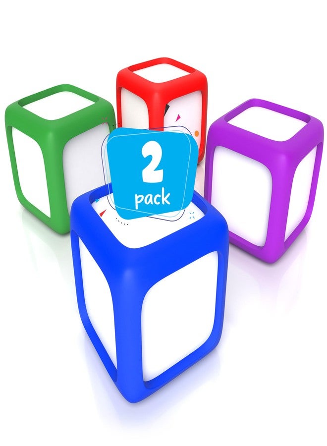 Scribbledo Dry Erase Dice Set of 8-2x2 inches Multipurpose Colorful Write On Wipe Off Dry Erase Blocks Blank Dice to Draw Letters Numbers and Much More Educational Classroom Supplies for Kids - Image 1