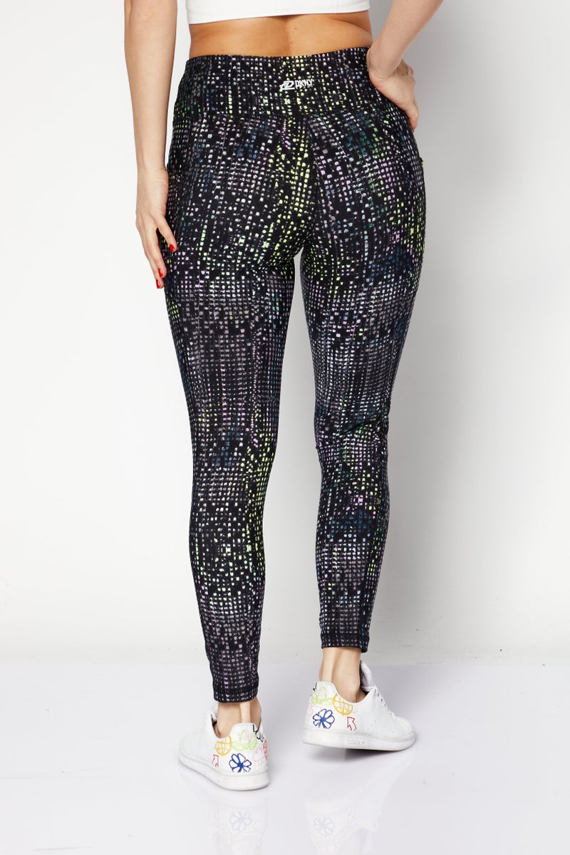 DKNY Sport Women Sportswear Fit Printed Training Leggings, Black Combo - Image 3