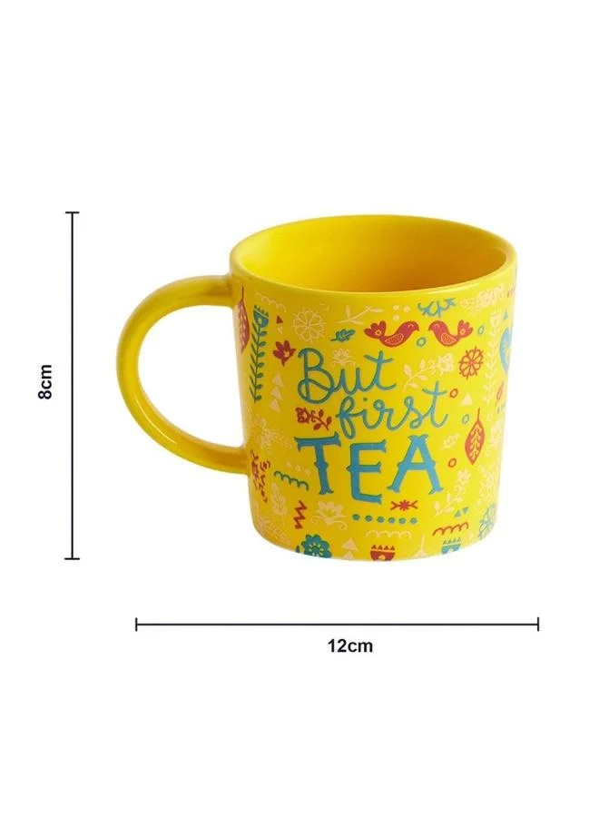 Chumbak  But First Tea Mug - Yellow  | Best Price UAE