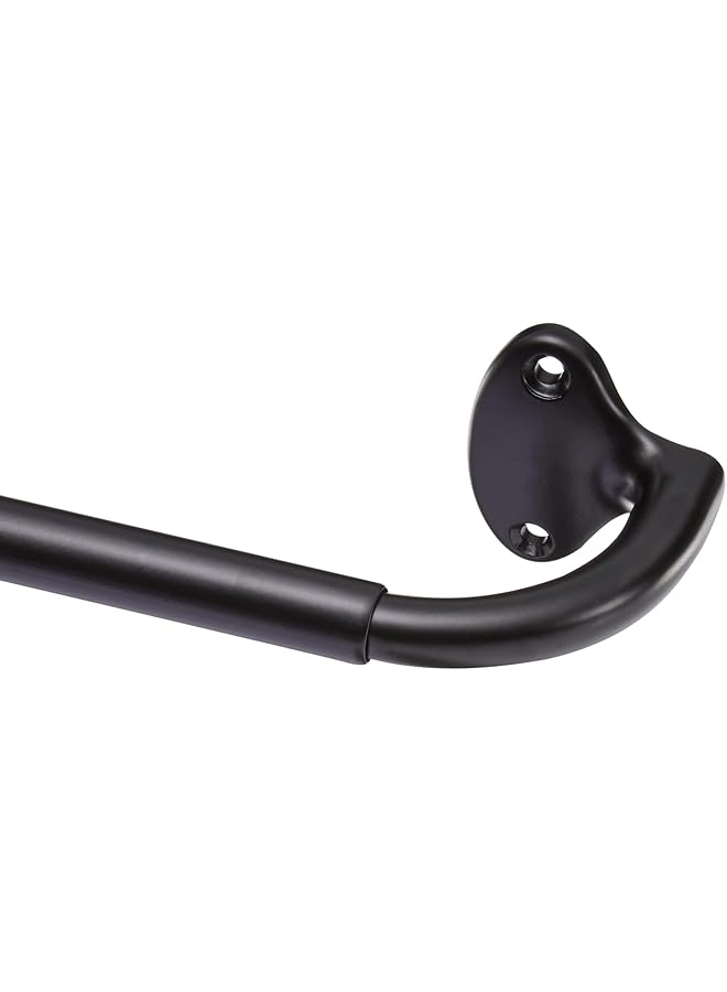 إيروريكس قضيب ستارة تعتيم الغرفة قابل للتمديد مع عمود منحني 122 إلى 224 سم أسود - Image 1