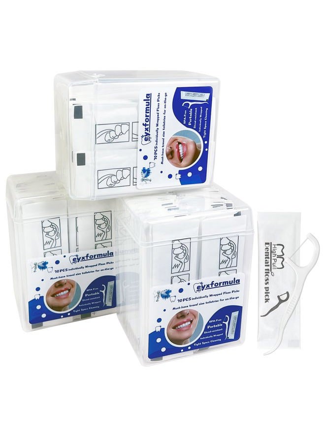 Eyxformula 200 Count Dental Floss Picks Individually Wrapped, Oral Care Flossers for Adults & Kids, Travel Dental Picks for Teeth Cleaning, Tight Spaces Cleaning, Plaque Remover(4 Pack) - Image 1