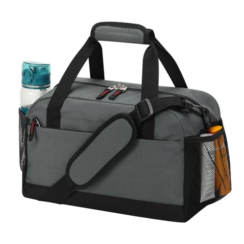 THSOGO Small Gym Bag with Wet Pocket 14 inch Mini Duffle Bag for Men Women Lightweight Carry On Bag for Travel Sport Dark Grey - Image 1