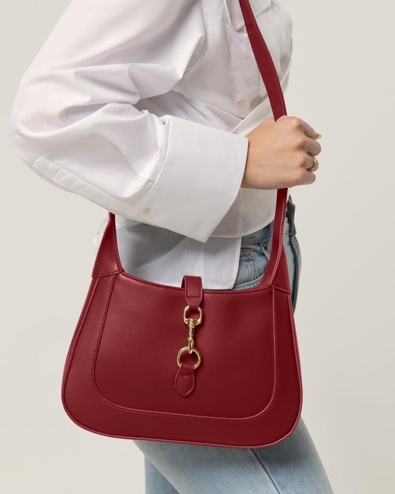Apryl Shoulder Bag for Women - Small Shoulder Purses - Red Purse - Cute Trendy Handbags - Adjustable Strap Vegan Leather - Image 4