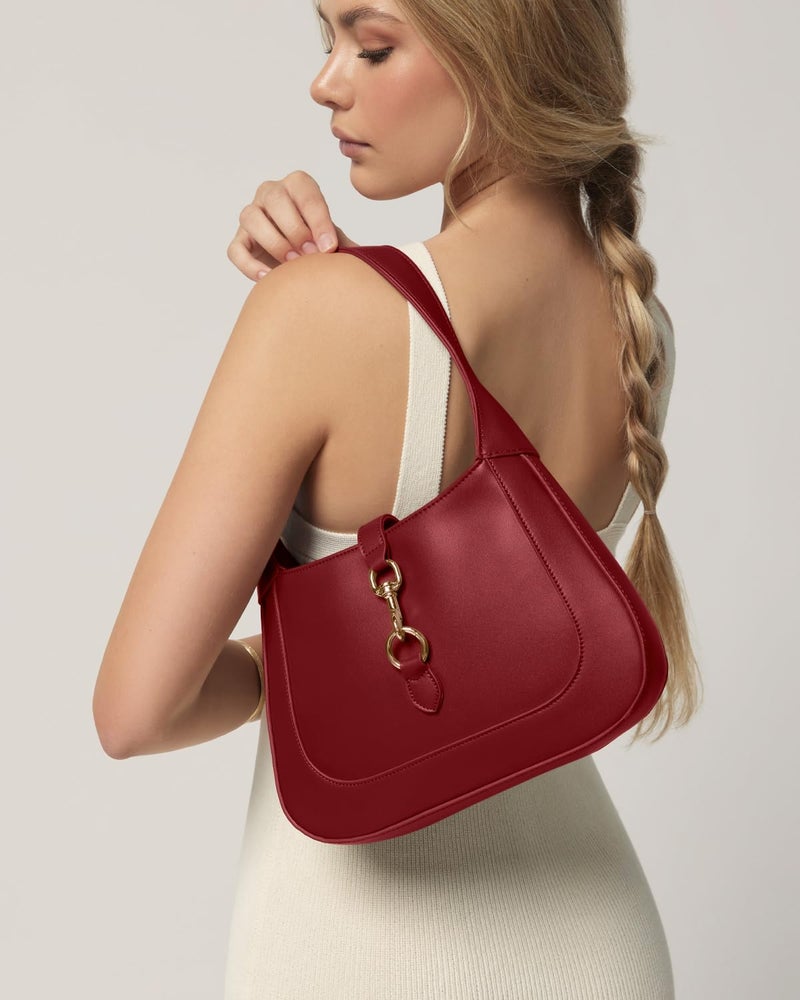 Apryl Shoulder Bag for Women - Small Shoulder Purses - Red Purse - Cute Trendy Handbags - Adjustable Strap Vegan Leather - Image 2