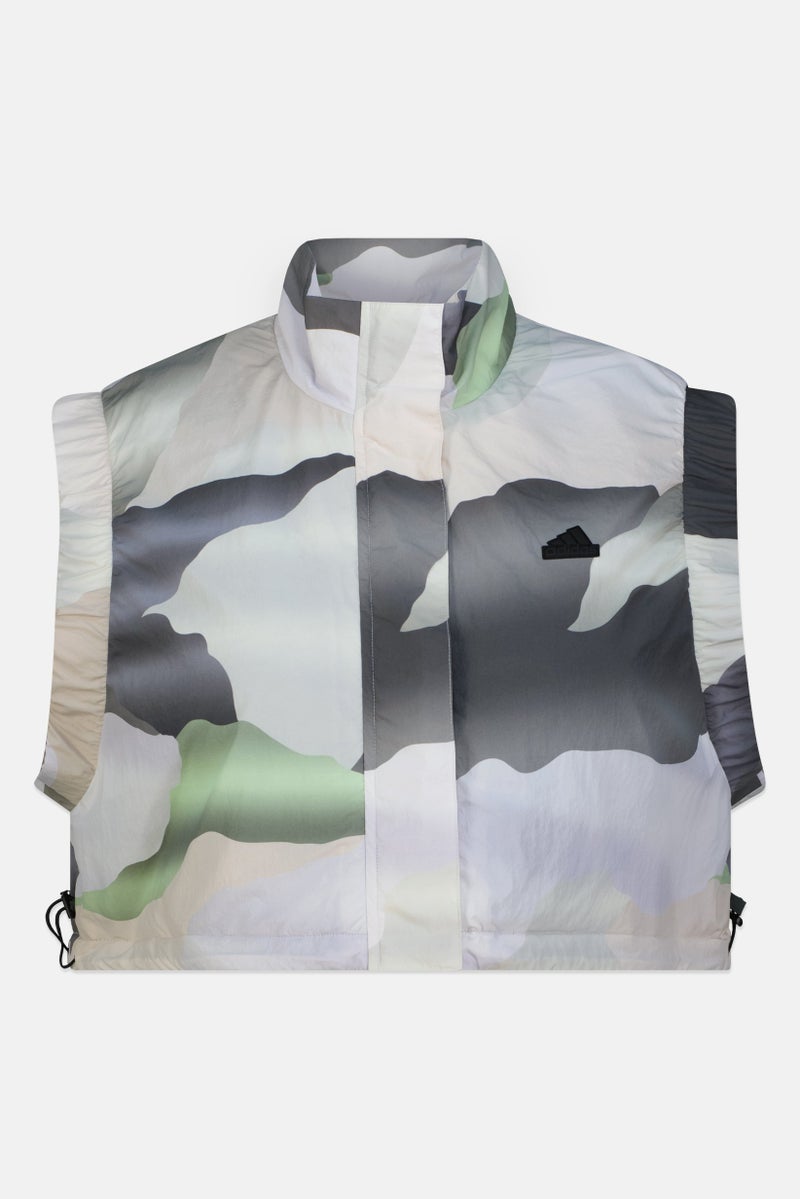 Adidas سترة جاكيت نسائية رياضية بتصميم تمويه خارجي، متعددة الألوان - Image 2