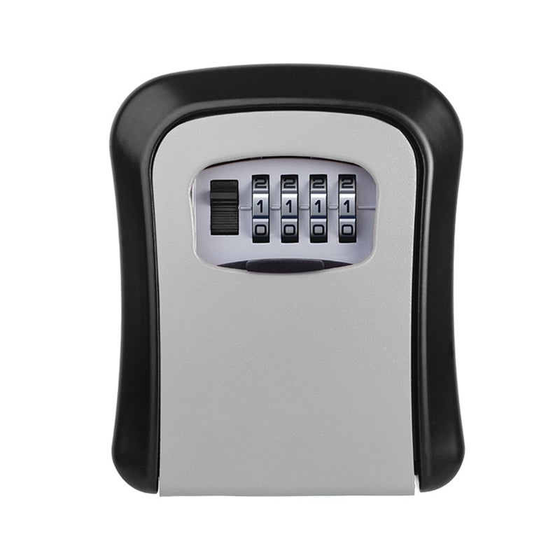 Key Storage Lock Box Wall Mount Aluminum Alloy 4-Digit Combination Waterproof Lockbox Key Safe Box Portable Storage for House Key ID Card U Disk - Image 1