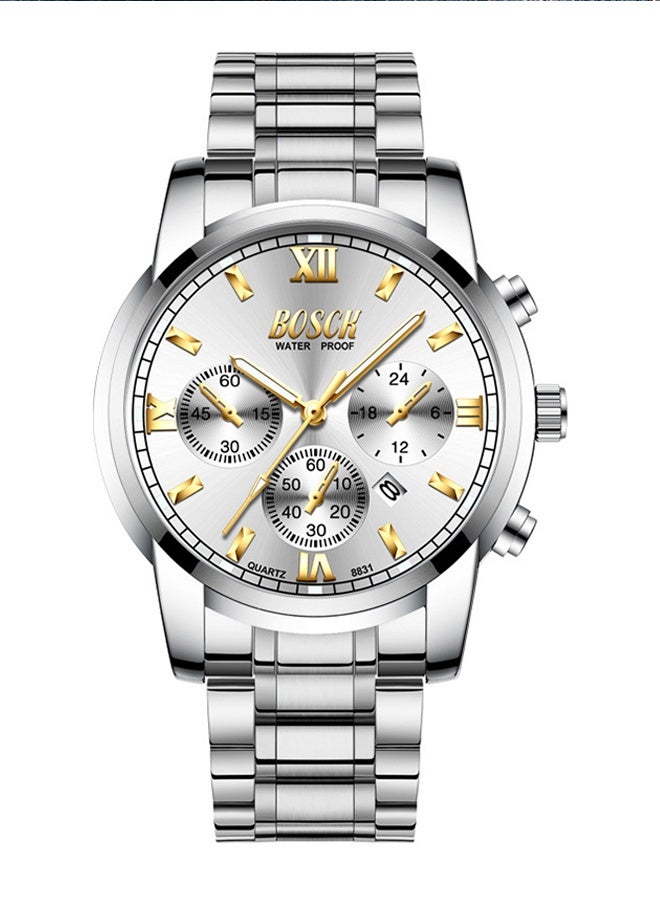 Bosck Watches For Men Analog Mens Watch 41Mm Large Face Easy Read Stainless Steel Business Watch Luminous Classic Luxury 30M Waterproof Mens Wrist Watches - Image 3