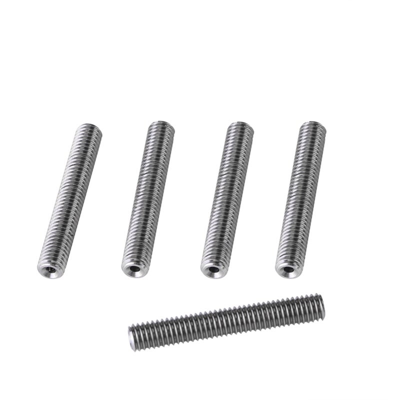 حلق ملولب من الفولاذ المقاوم للصدأ M6 مع أنبوب PTFE داخلي - قطعة متينة لطارد الطابعة ثلاثية الأبعاد لخيط 1.75 مم، عبوة من 5 قطع - Image 3