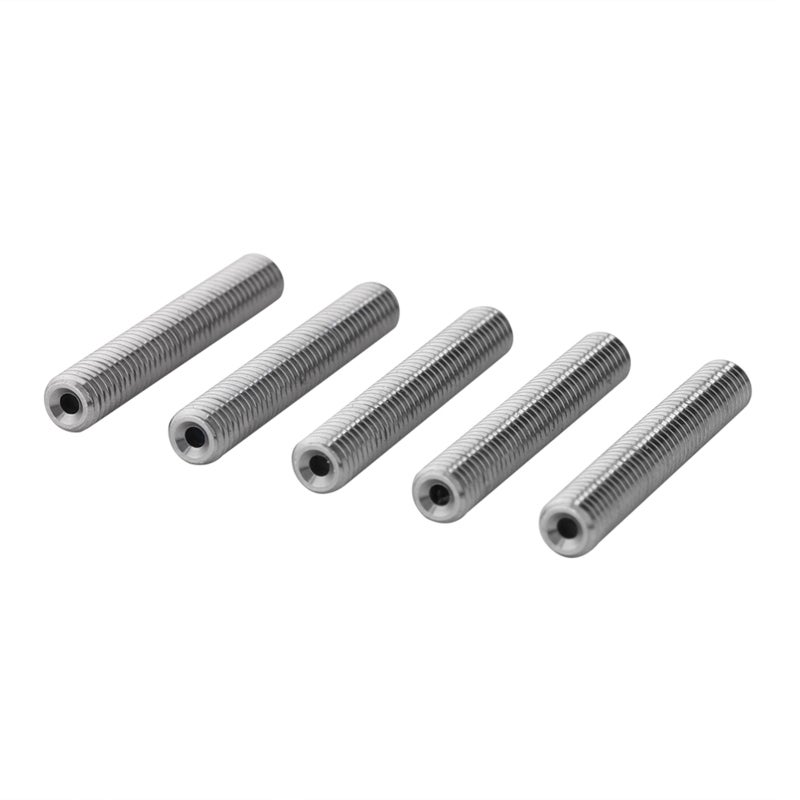 حلق ملولب من الفولاذ المقاوم للصدأ M6 مع أنبوب PTFE داخلي - قطعة متينة لطارد الطابعة ثلاثية الأبعاد لخيط 1.75 مم، عبوة من 5 قطع - Image 1